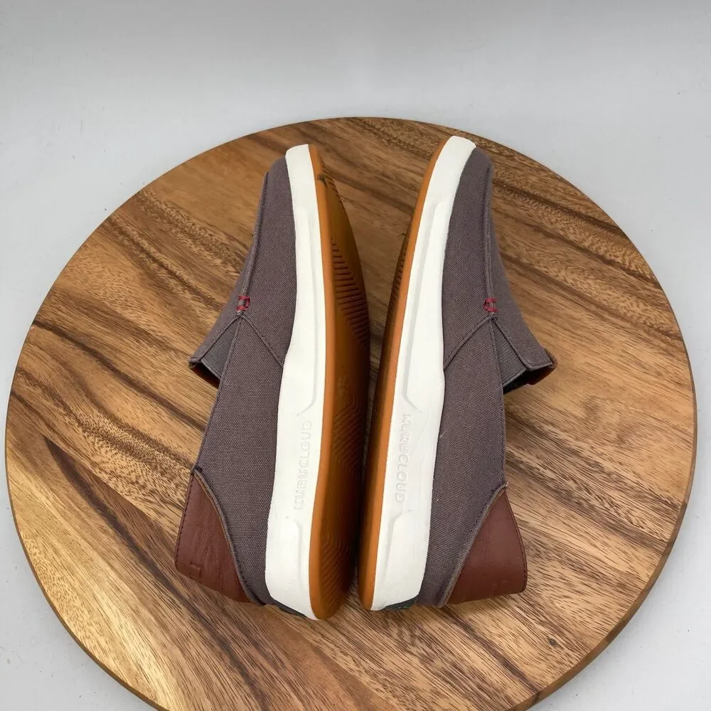 Kuru Pace Loafers Mens Size 8.5 Brown Canvas Casual Comfort Slip On Sneakers